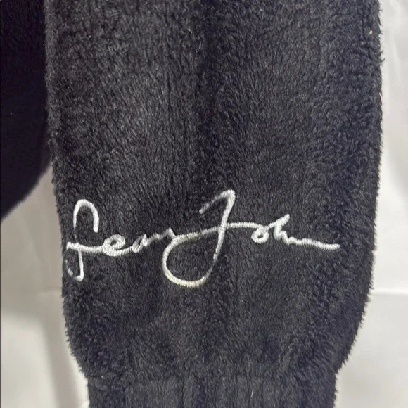 Sean John Vintage Black Fuzzy Zip-Up Sweater Size XXL